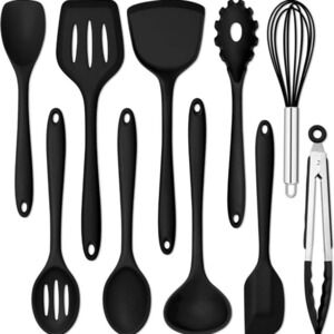 E-far 10 Pieces Silicone Cooking Utensils Set, Heat Resistant Kitchen Utensil Se